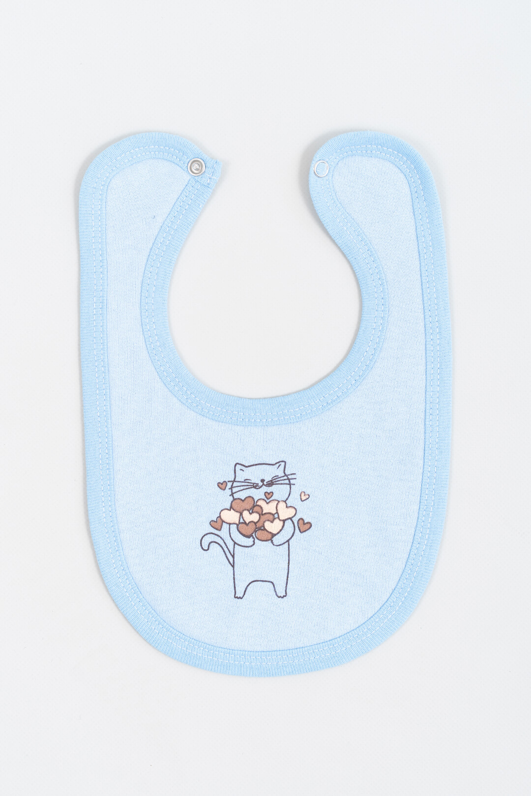 Слинявчик дитячий Котик блакитний начіс (футер)