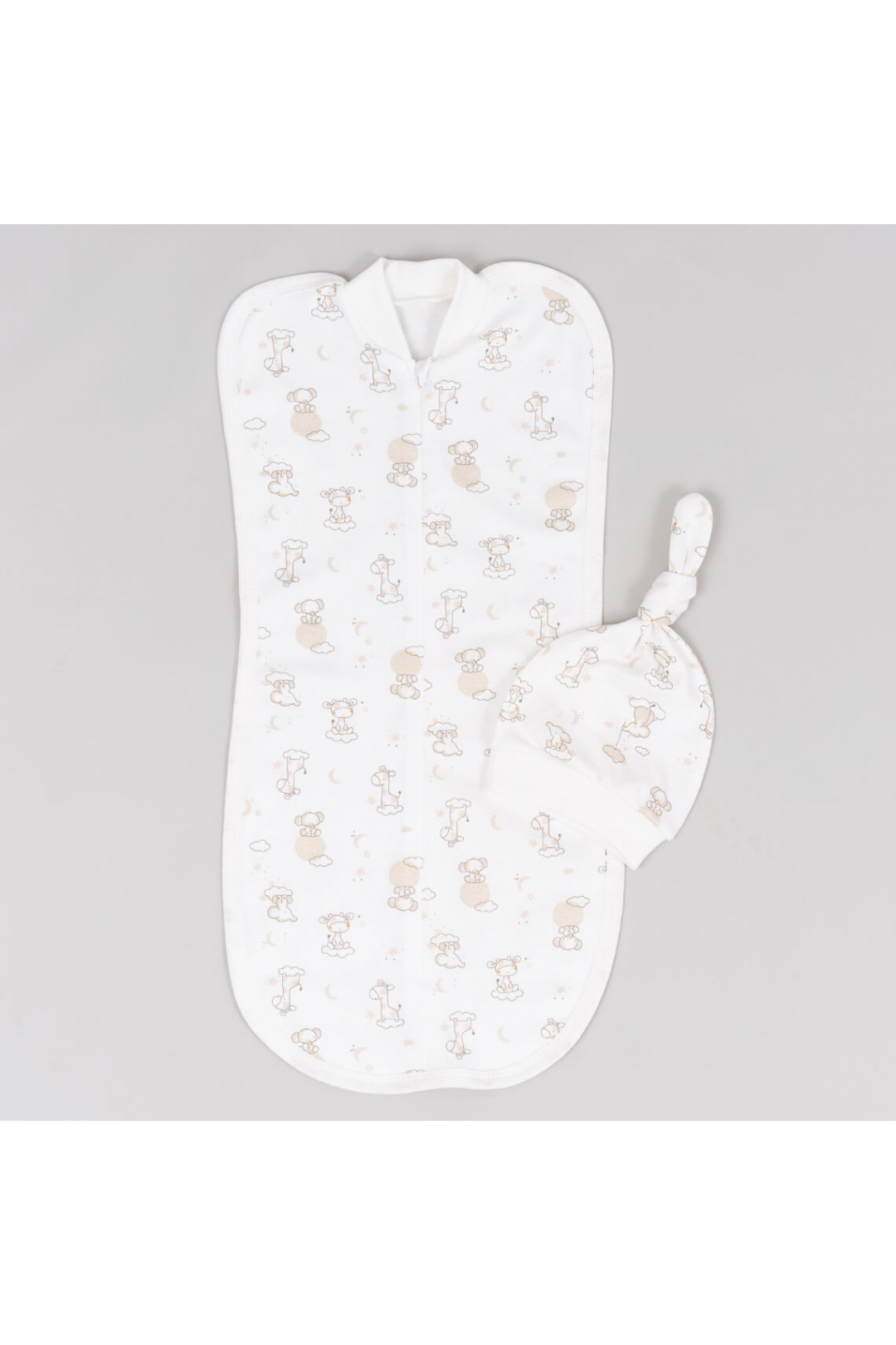 Комплект  для новонароджених Жирафи молочний інтерлок