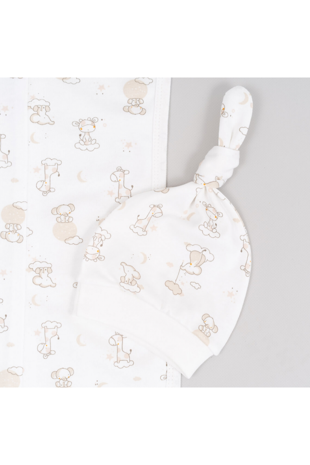 Комплект  для новонароджених Жирафи молочний інтерлок