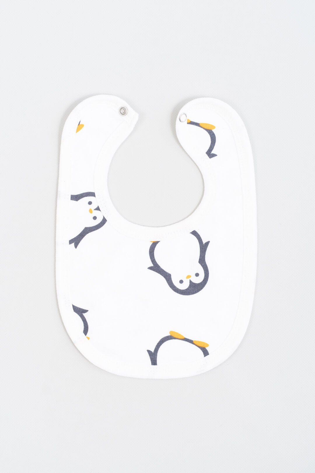 Слинявчик дитячий Пінгвіни молочний начіс (футер)