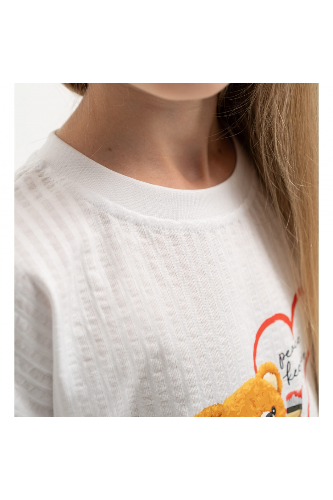 Футболка оверсайз для дівчинки білий інтерлок