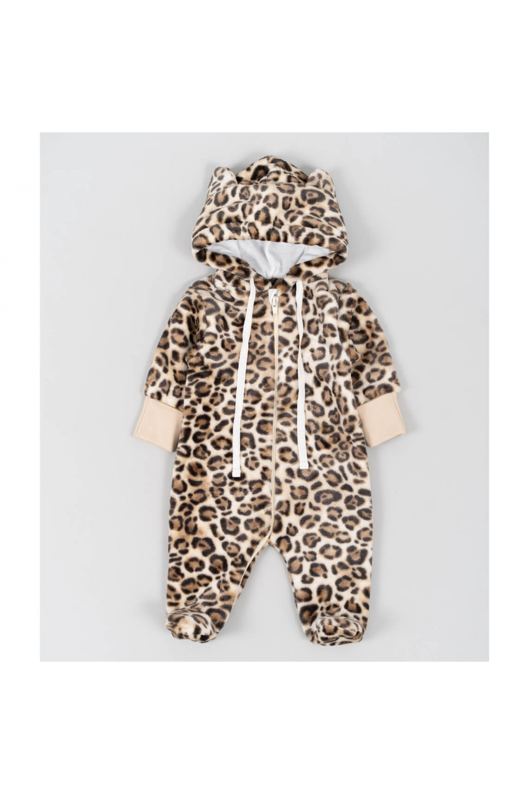 Комбінезони пухнастий для малят бежевий велсофт