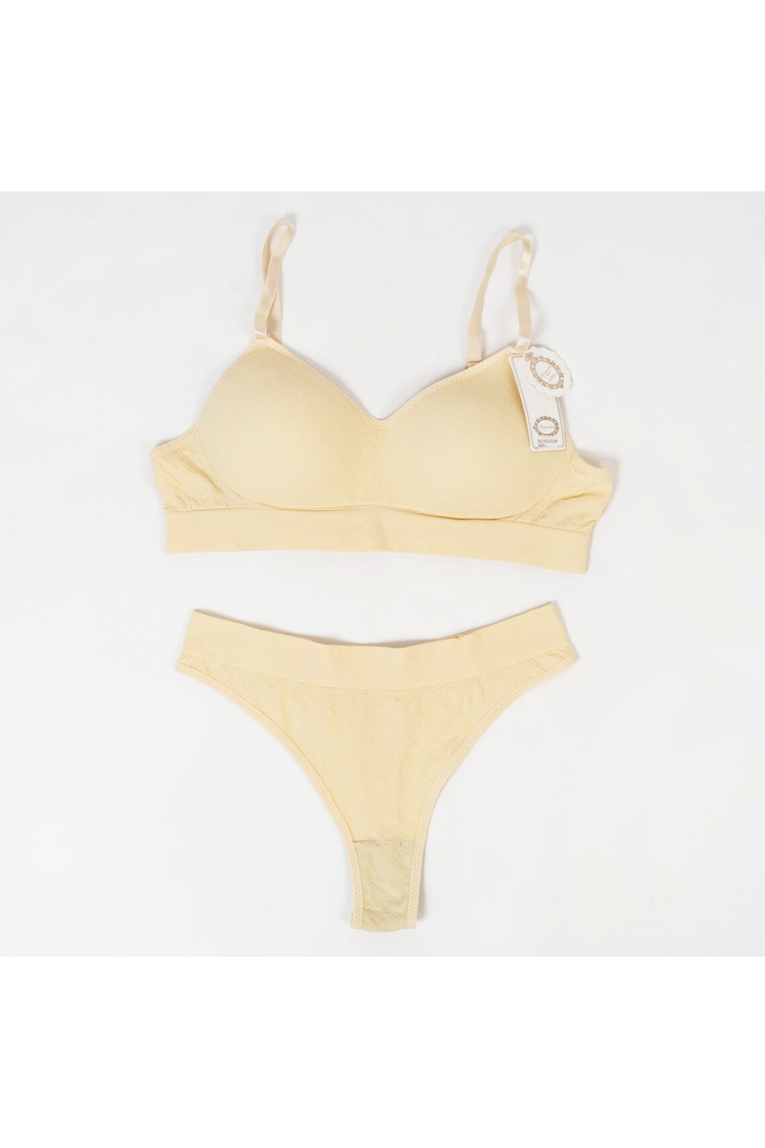 Комплект білизни для жінок жовтий еластан