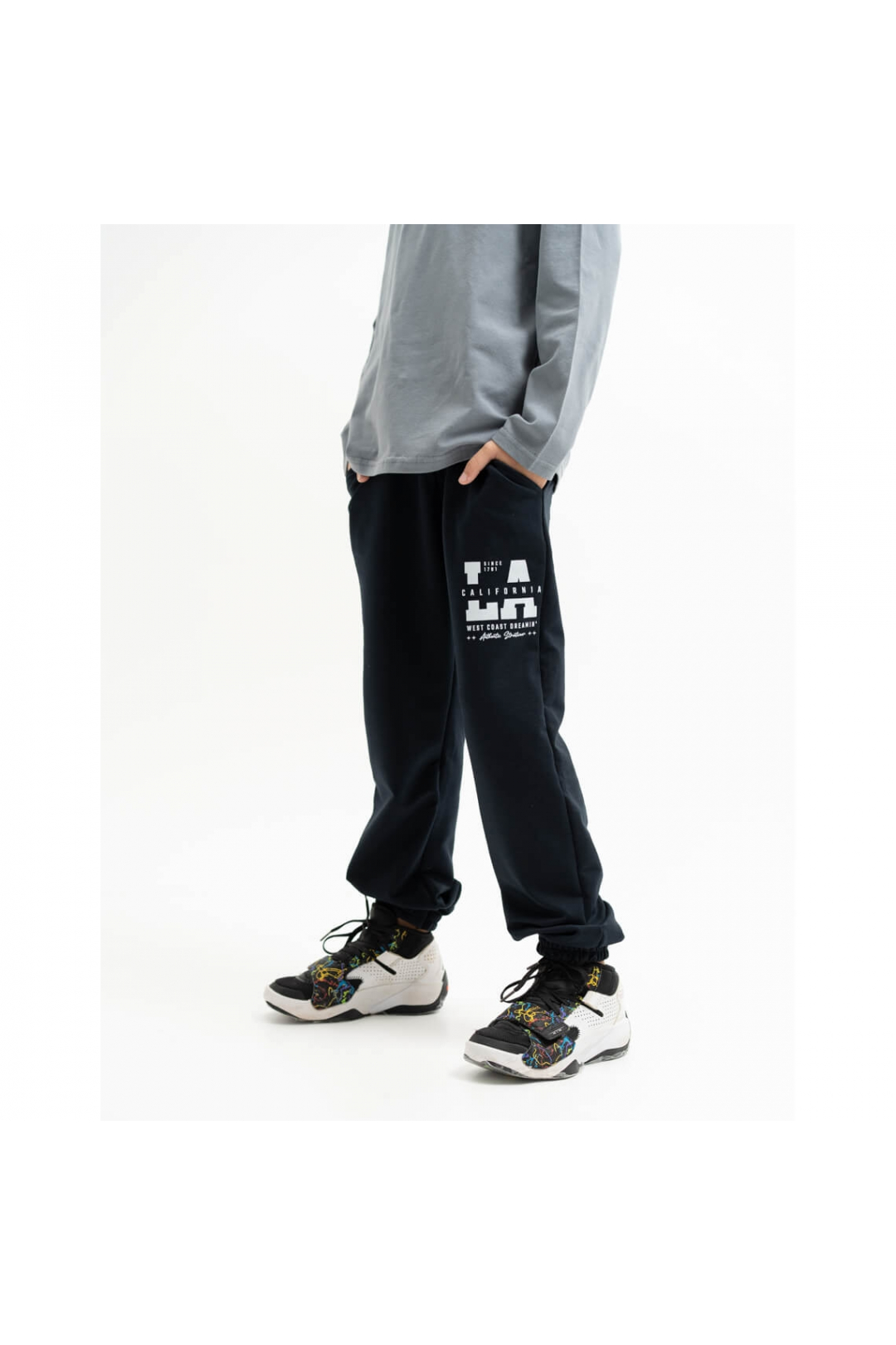 Штани для хлопчика темно-синій двонитка