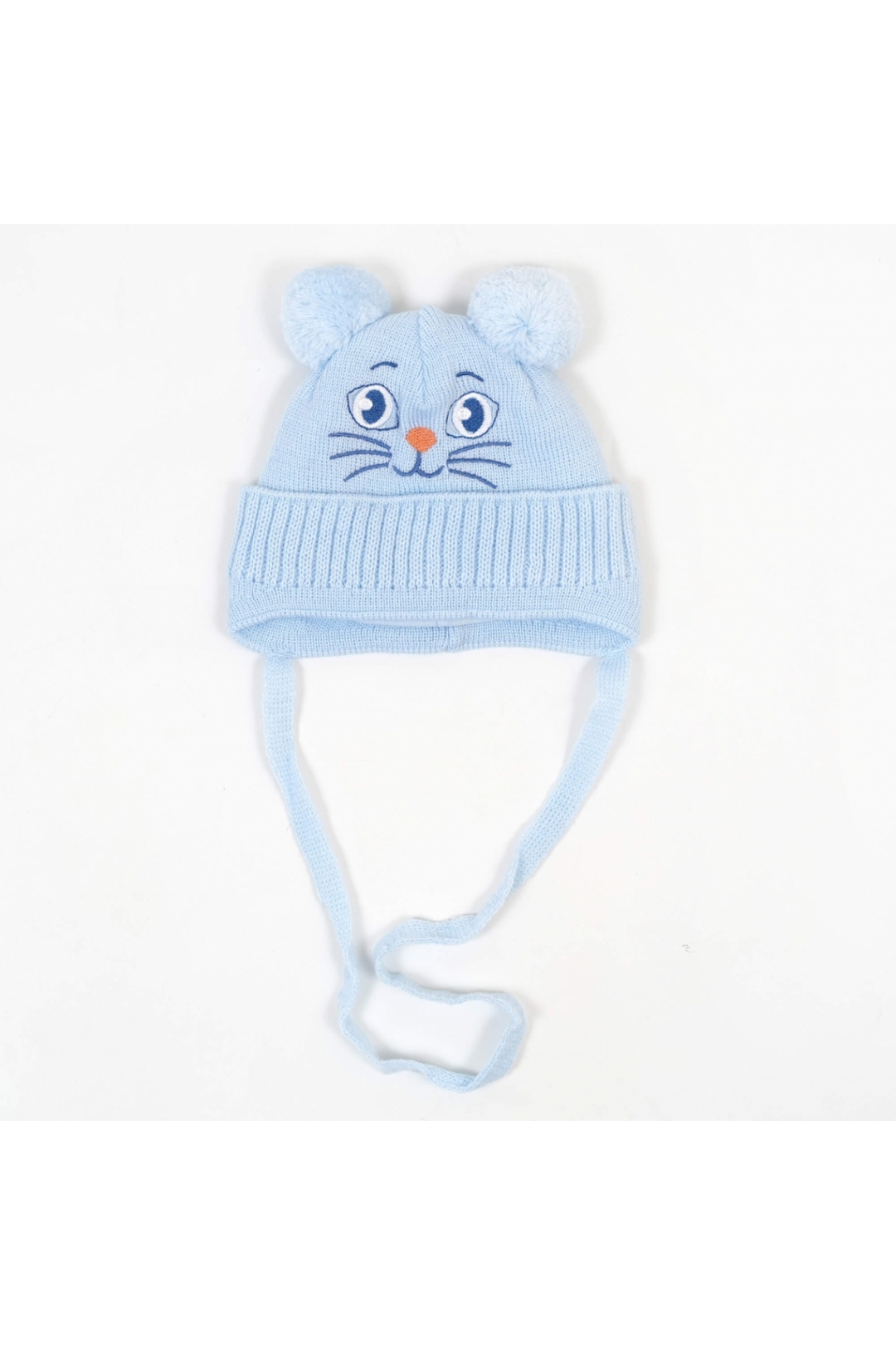 Шапочка для  новонароджених світло-блакитний в'язка