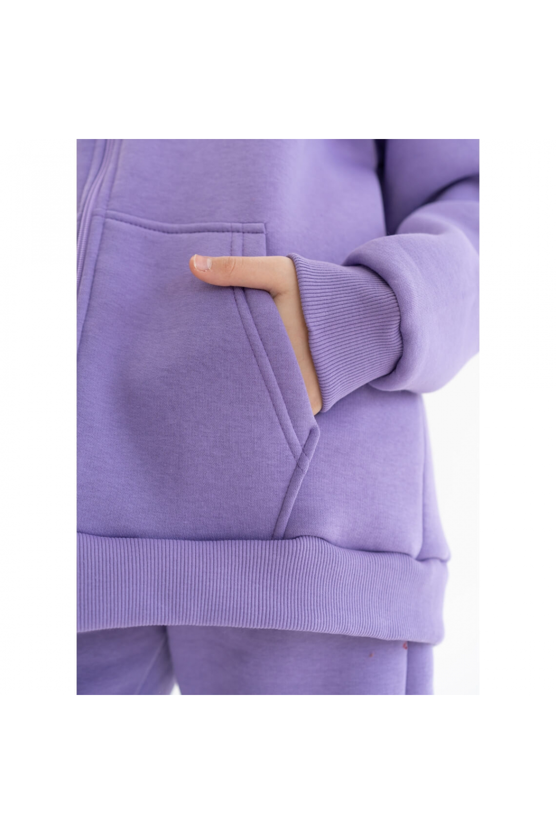 Костюм для дівчинки бузковий тринитка на флісі