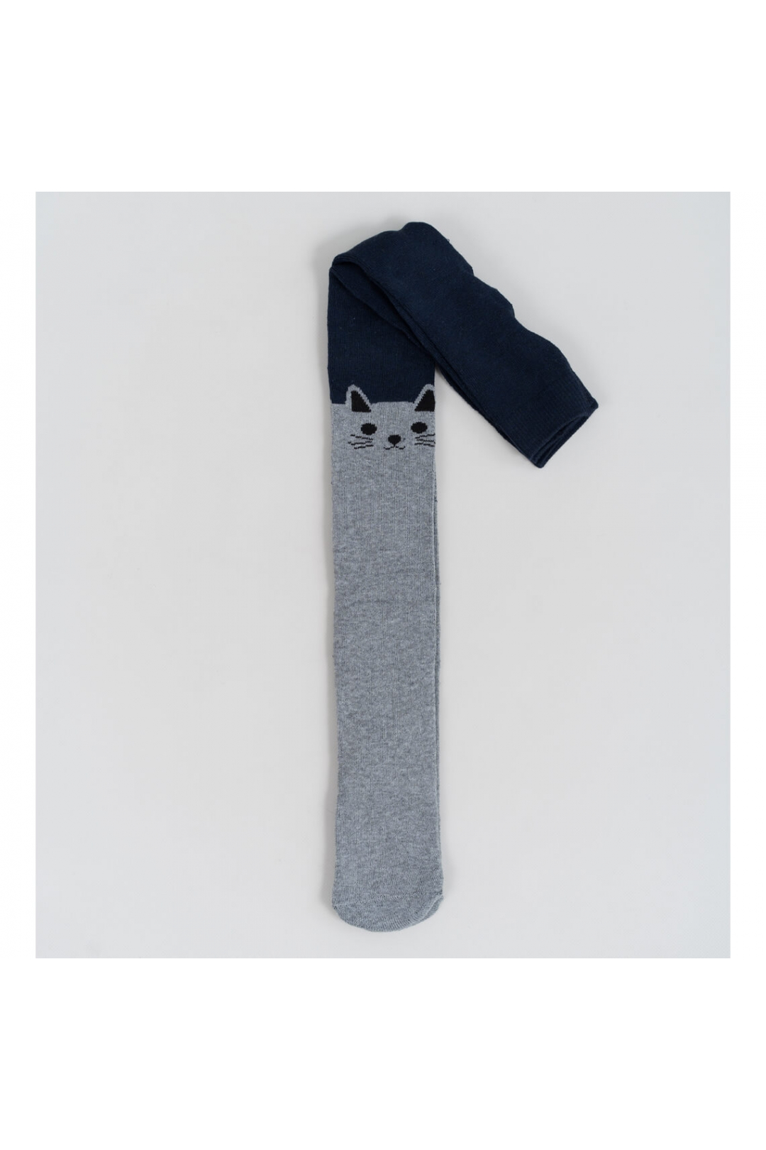 Колготки для дівчинки сіро-сині махра