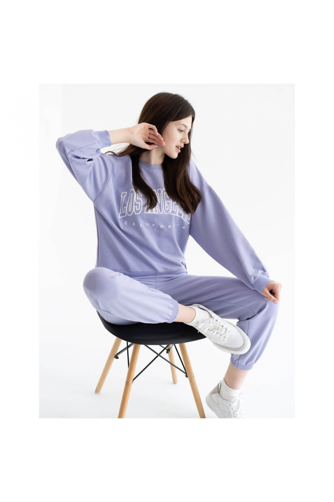 Костюм жіночій бузковий двонитка