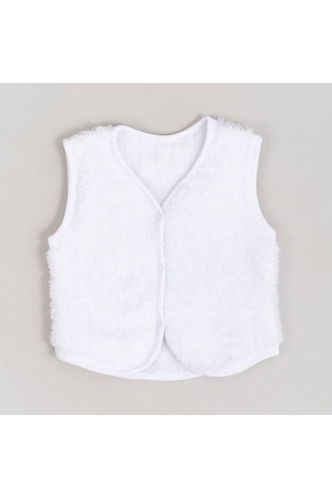 Пухнастий жилет для малят білий велсофт