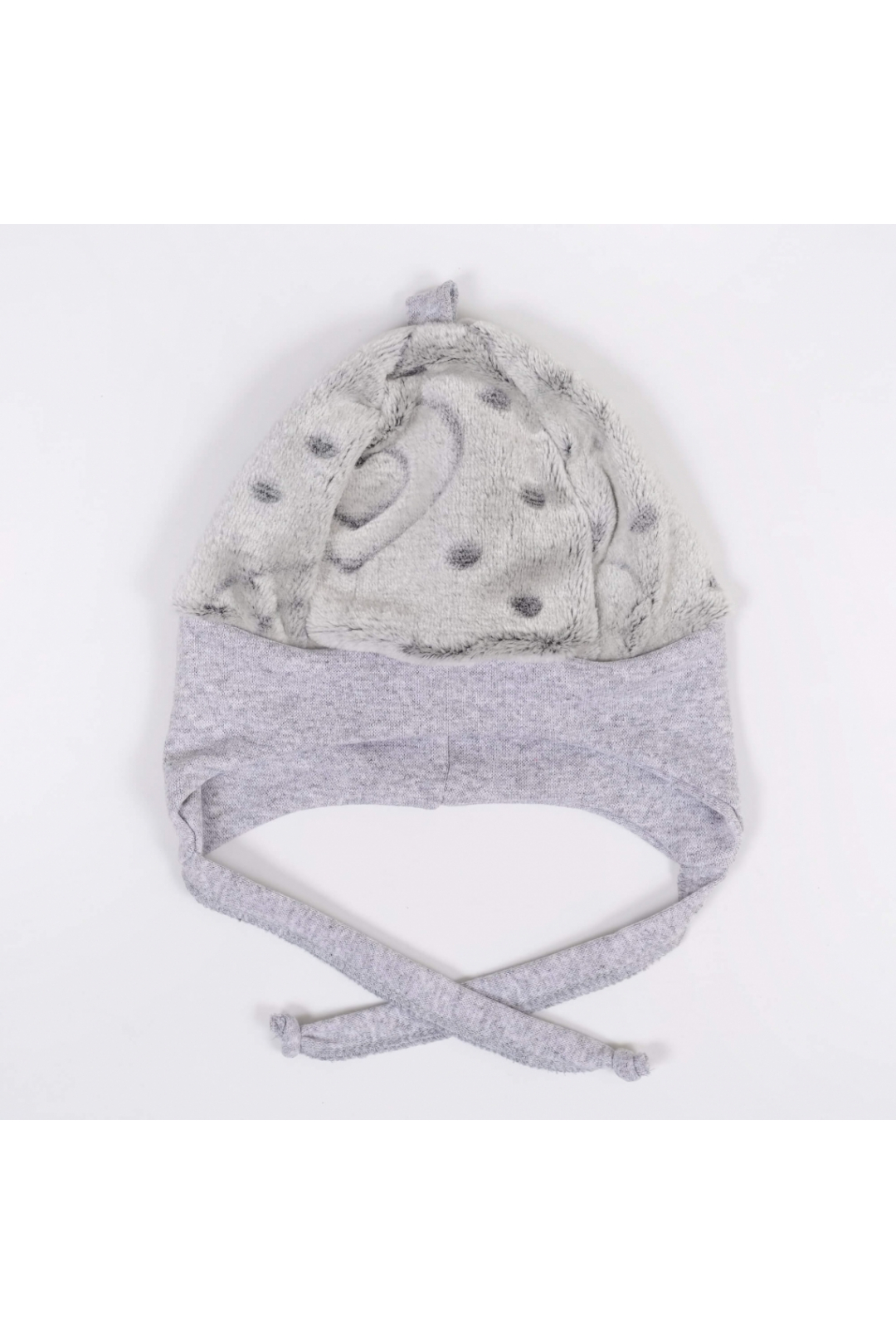 Шапочка для малят тепла сіра однотонна велсофт