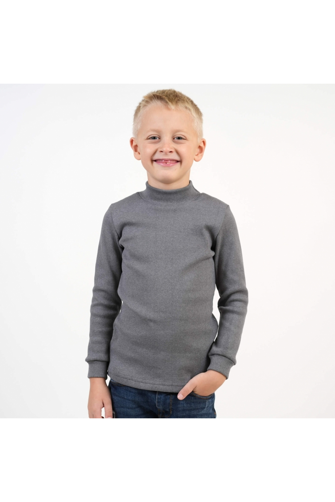 Гольф дитячий графіт щільний рубчик з начісом