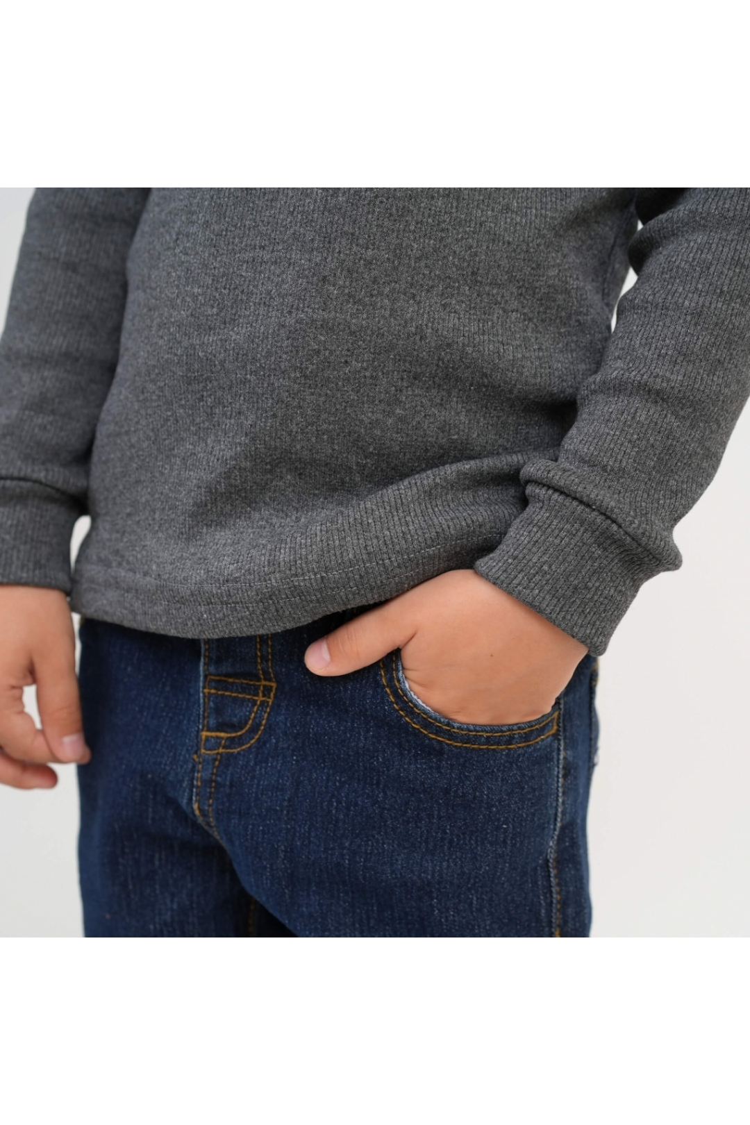 Гольф дитячий графіт щільний рубчик з начісом