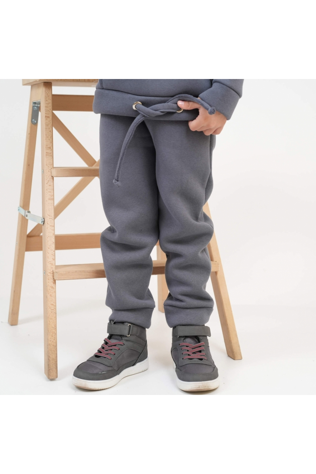 Теплий костюм для хлопчика хакі тринитка на флісі - 1