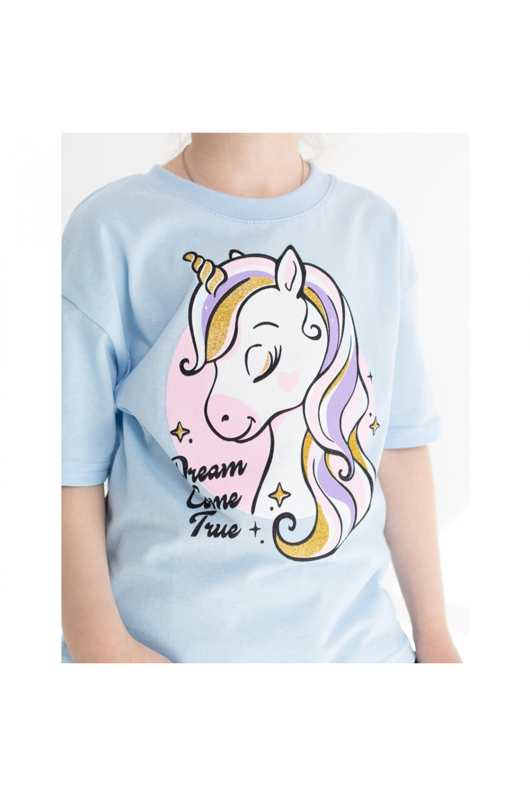 Футболка для дівчинки блакитний кулір