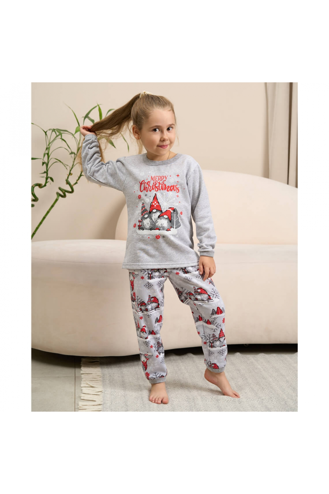 Піжама дитяча Гноми сірий начіс