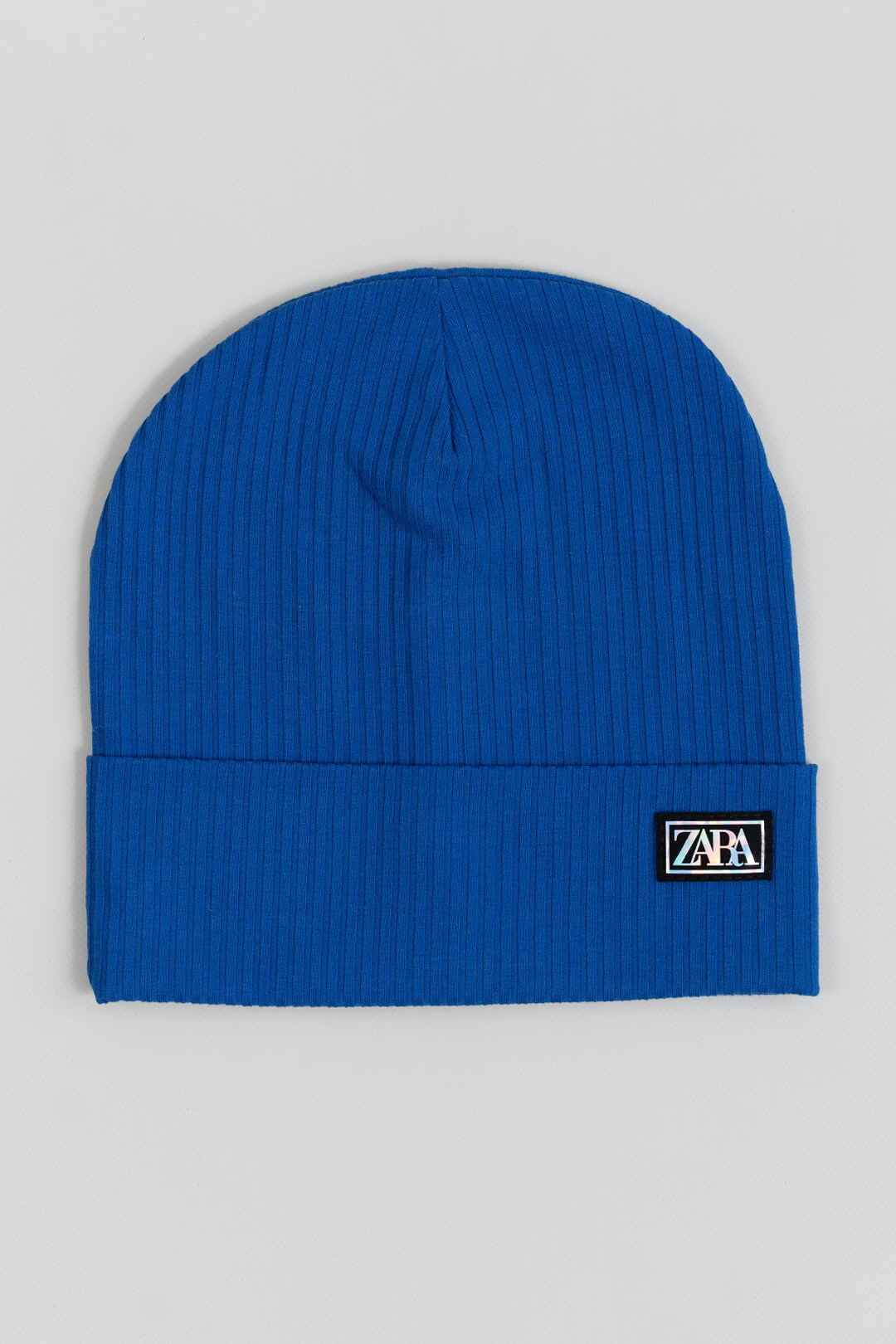 Шапка для дівчинки синій рубчик-мустанг