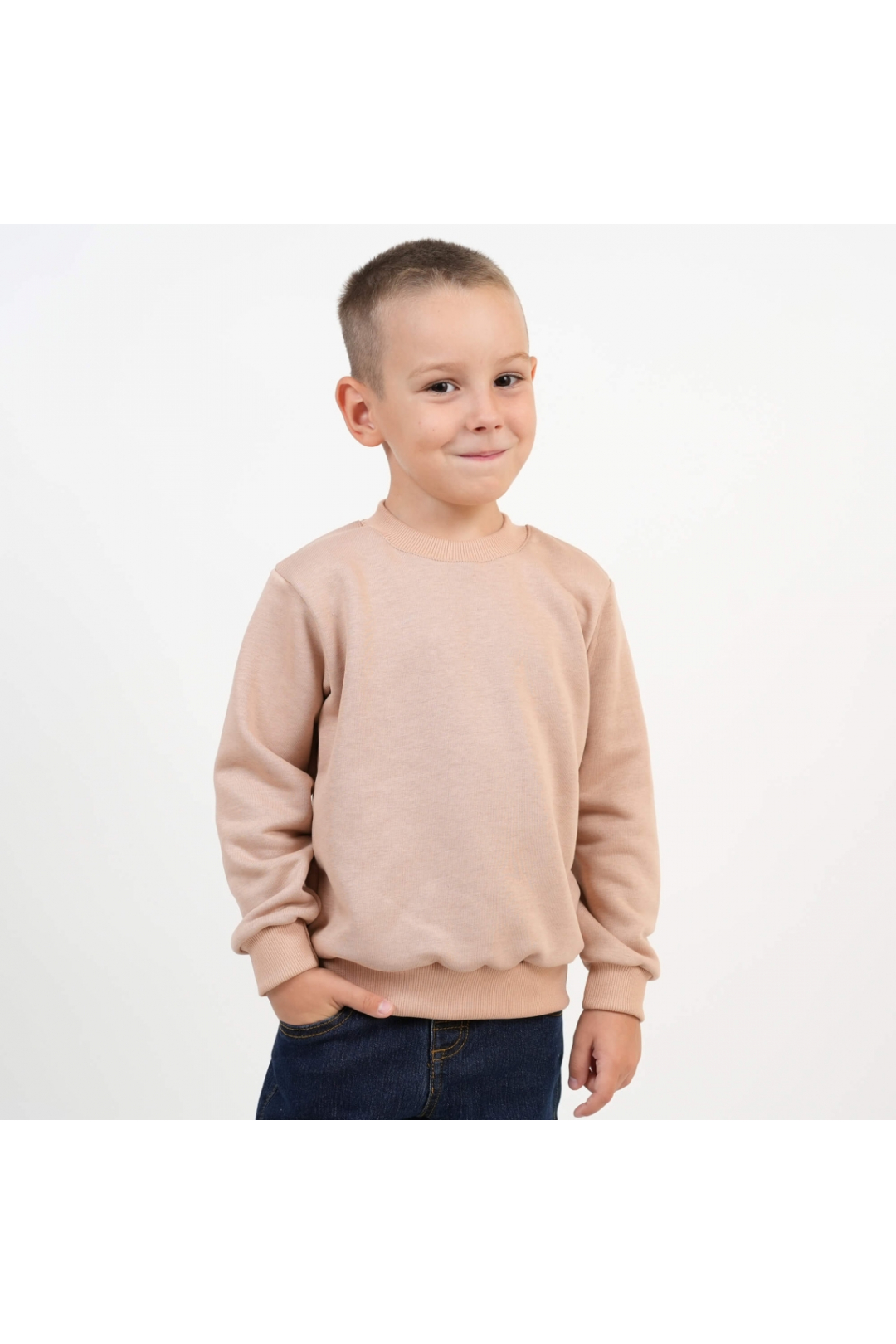 Джемпер для хлопчика бежевий тринитка петля