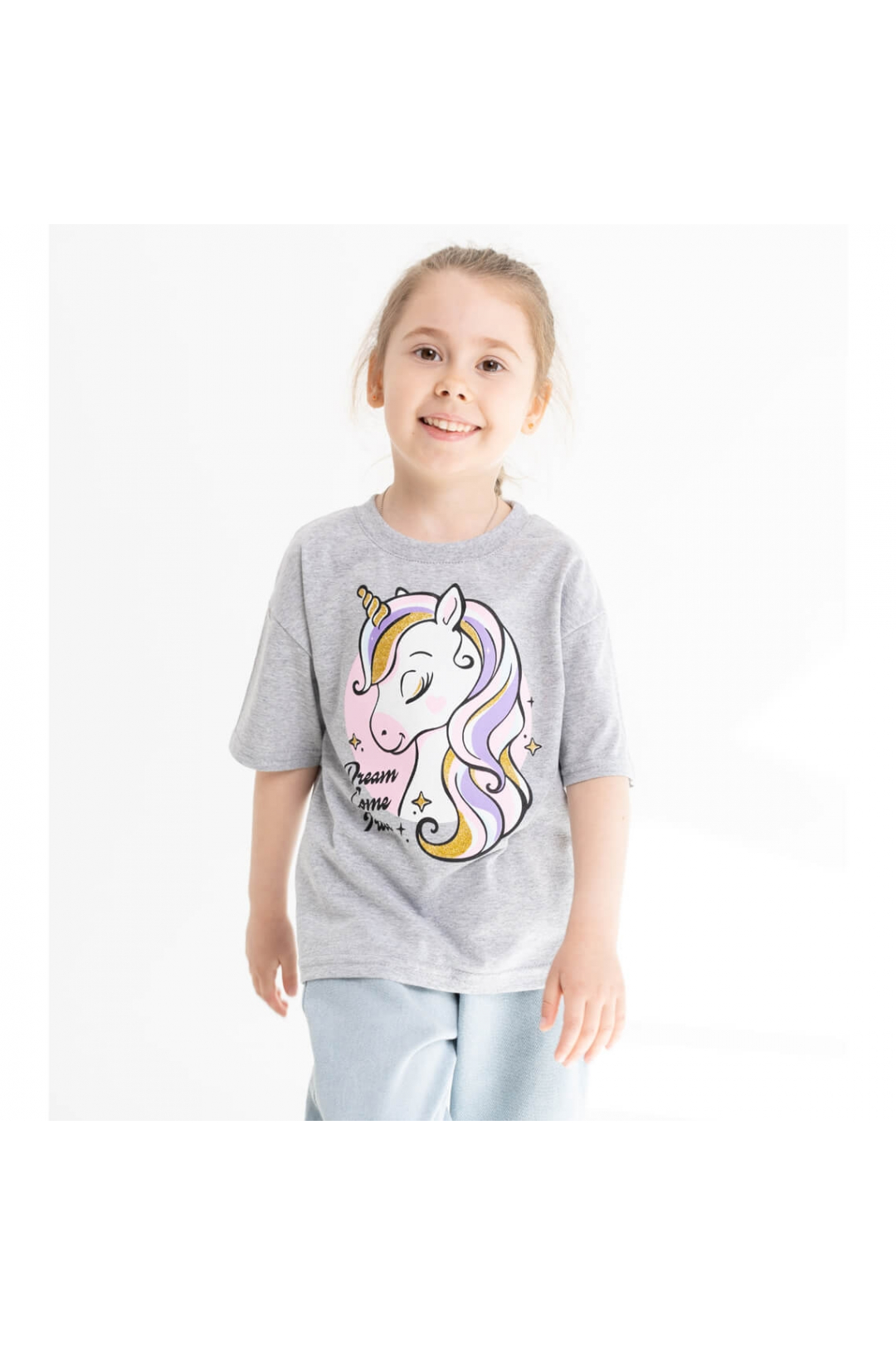 Футболка для дівчинки сірий кулір