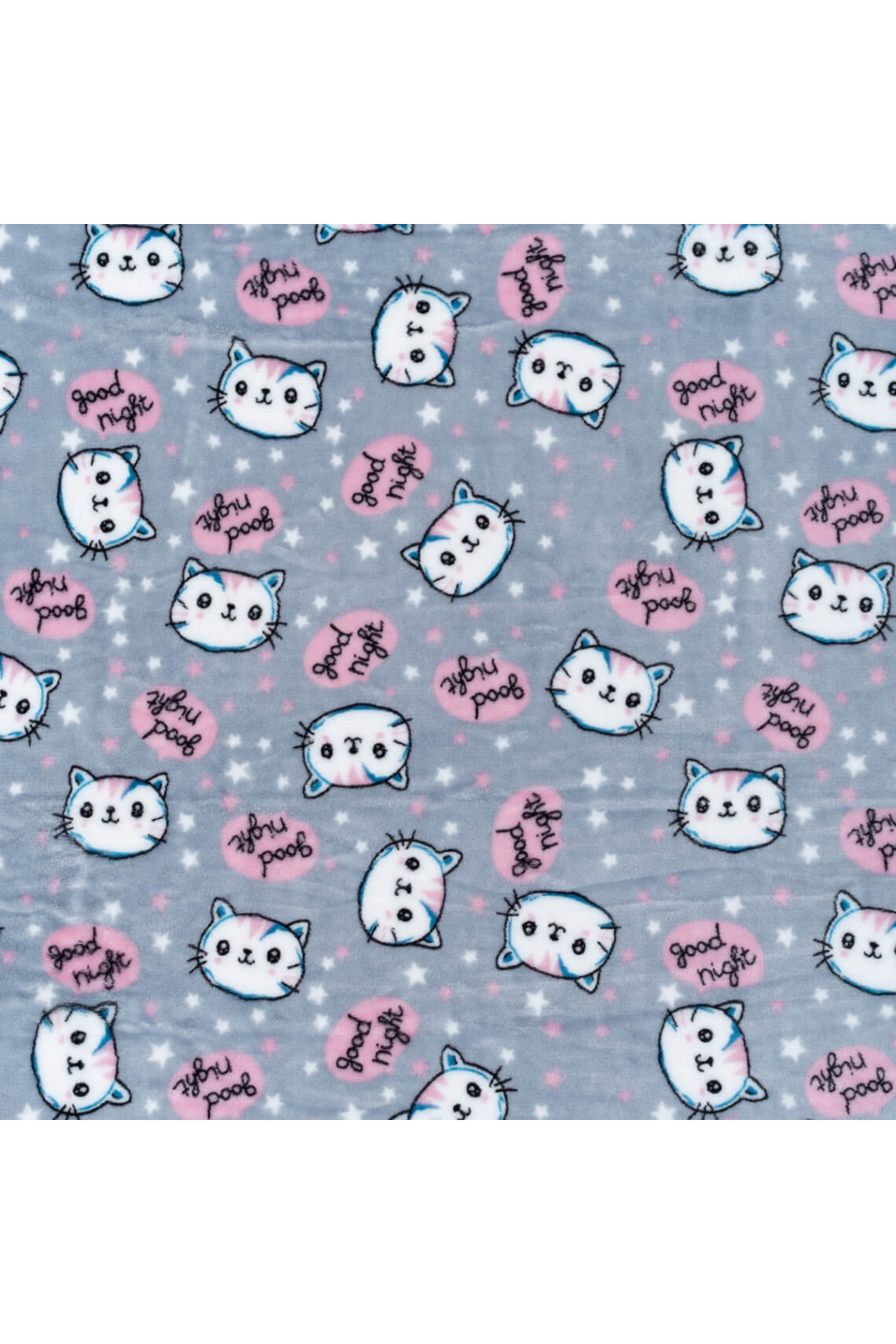 Пухнастий плед ясельний Киці сірий велсофт