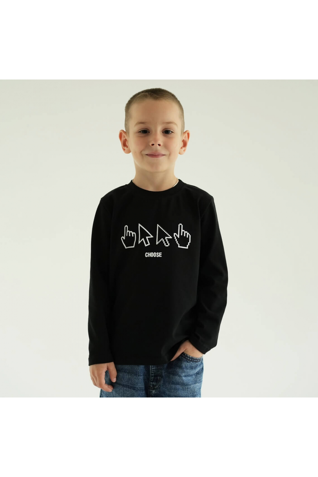 Лонгслів для хлопчика чорний фулікра