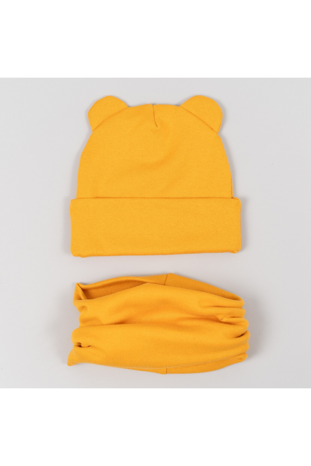 Шапочка і хомут для малят жовтий стрейч
