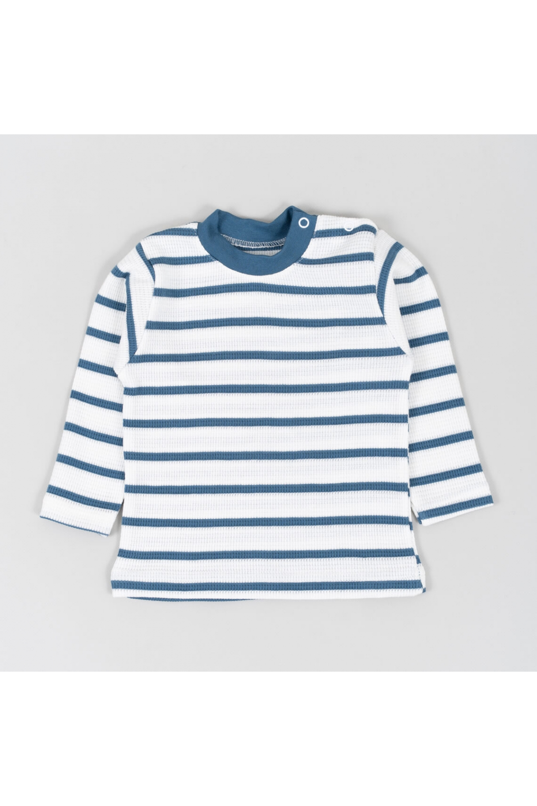 Джемпер дитячій з застібкою по плечу індіго вафельна структура