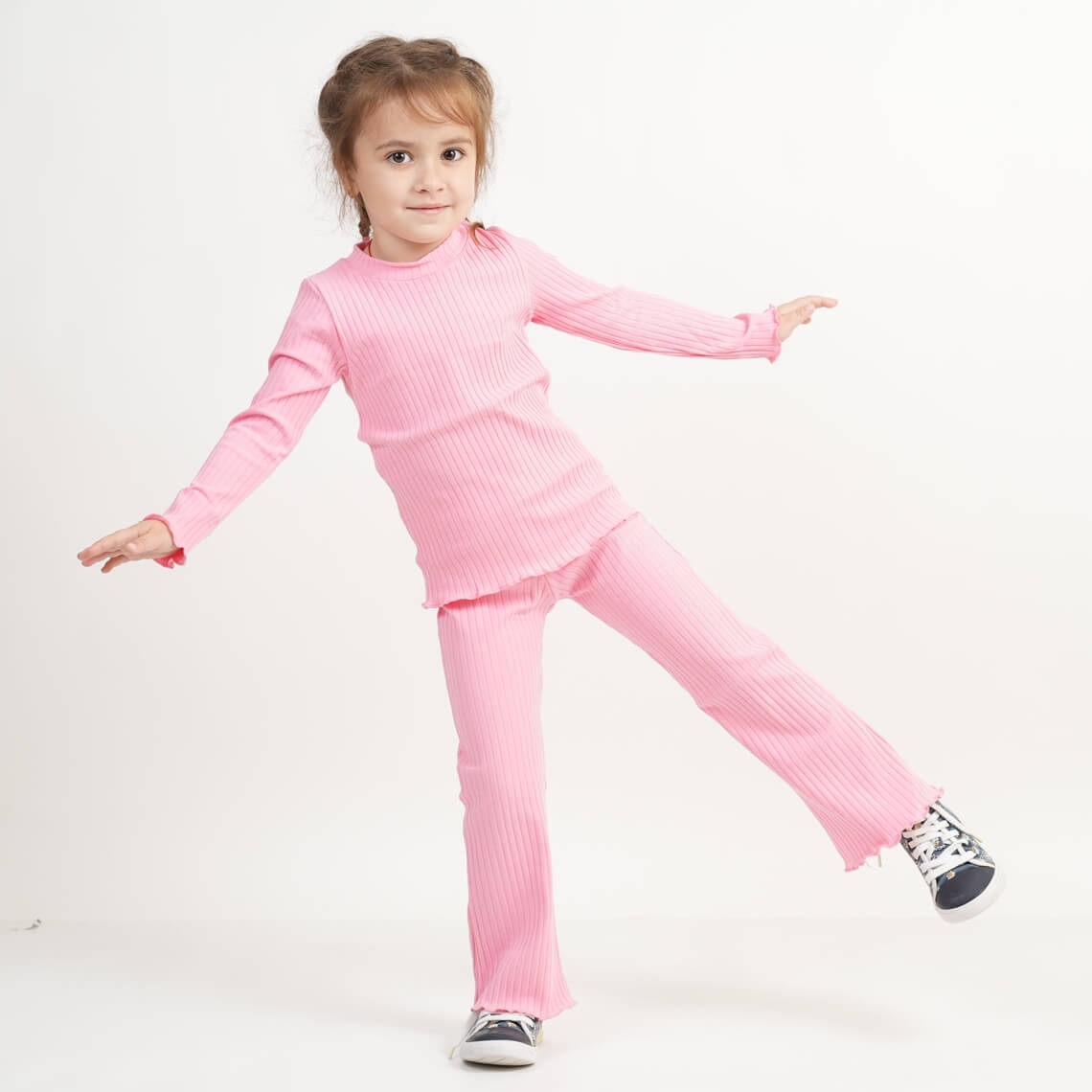 Комплект для дівчинки персиковий рубчик