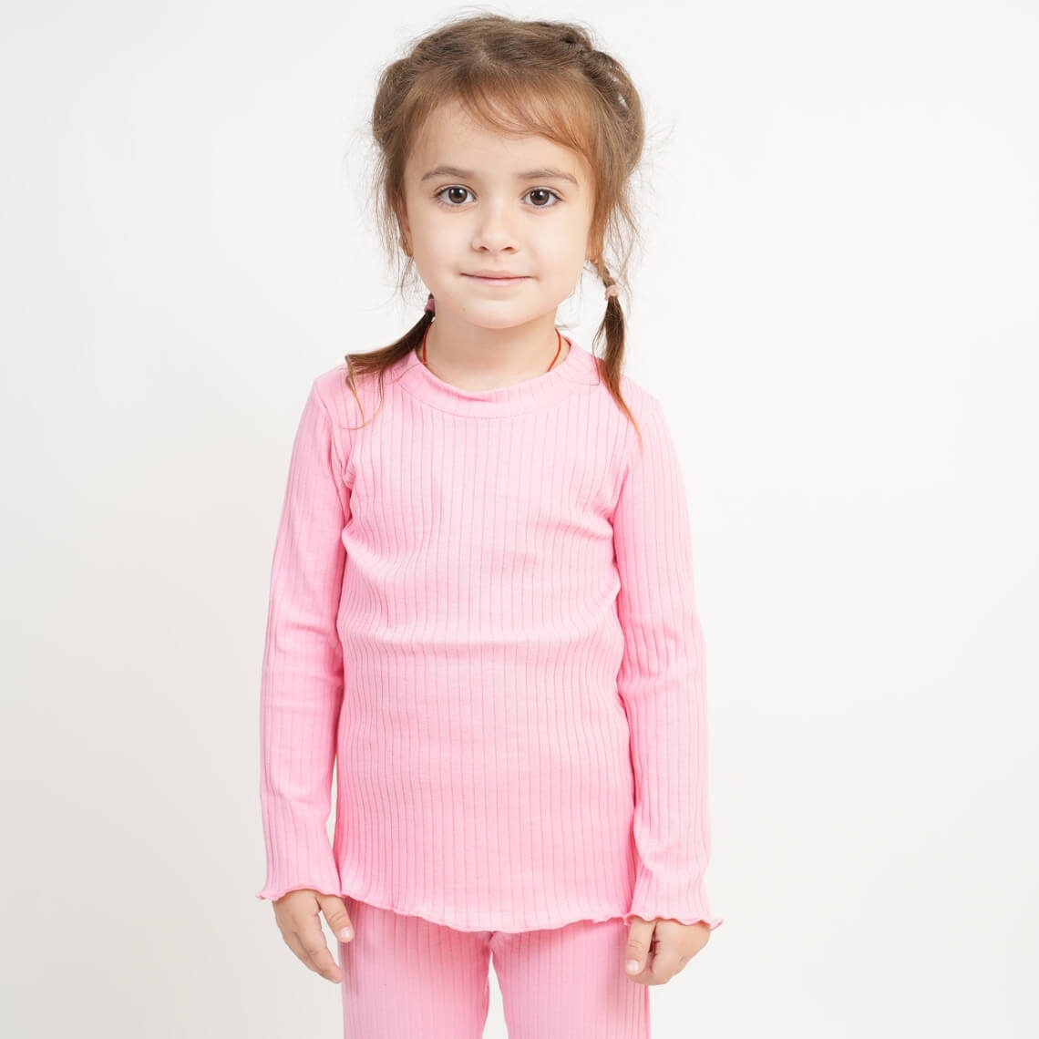 Комплект для дівчинки персиковий рубчик