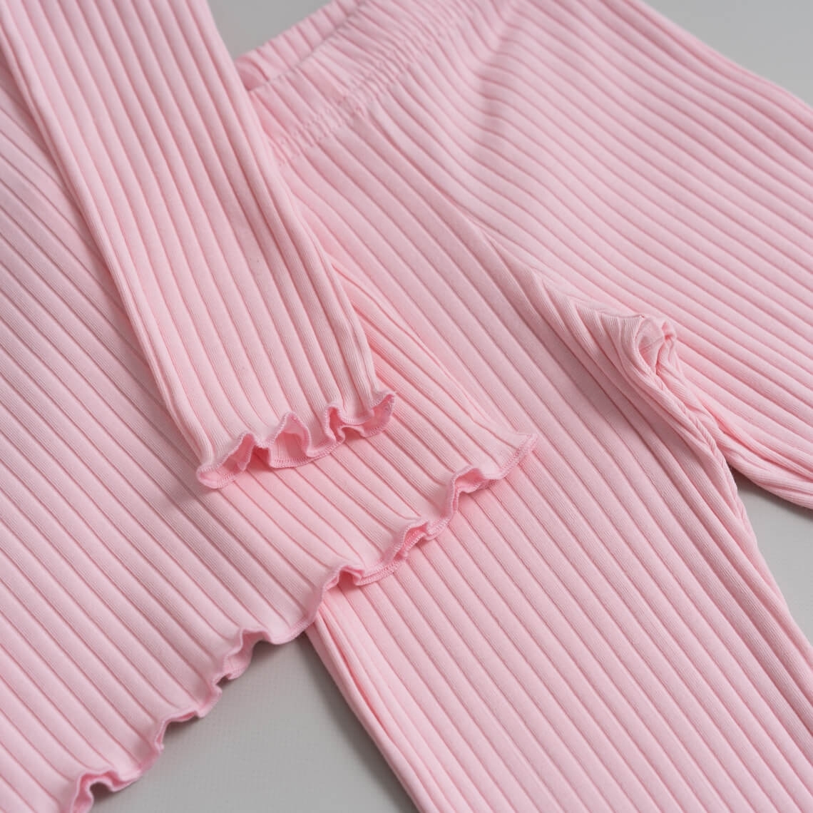 Комплект для дівчинки персиковий рубчик