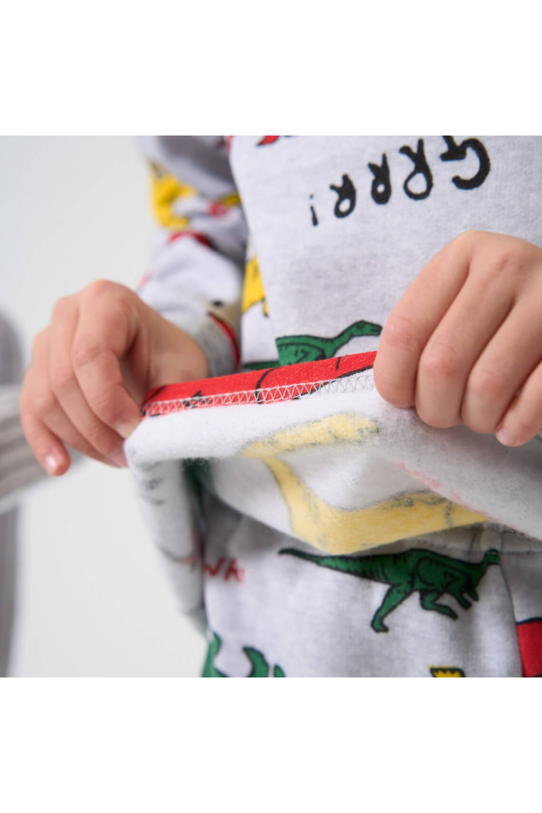 Піжама для хлопчика Діно кольорові сірий начіс(футер)