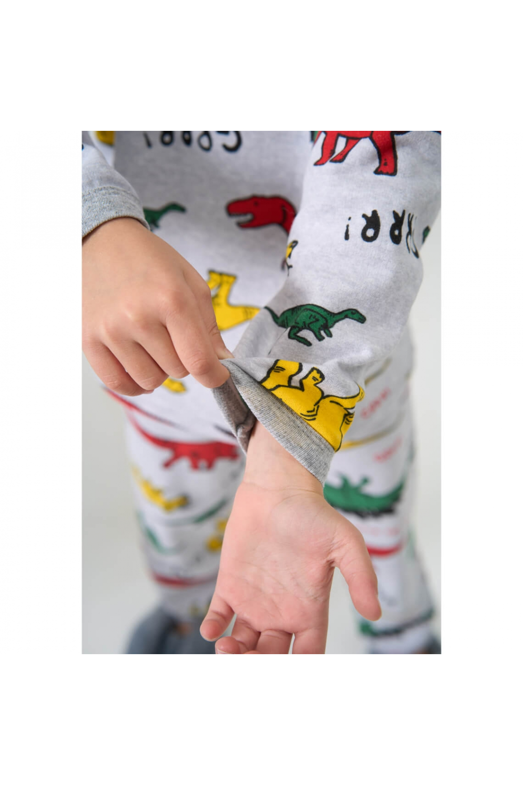 Піжама для хлопчика Діно кольорові сірий начіс(футер)