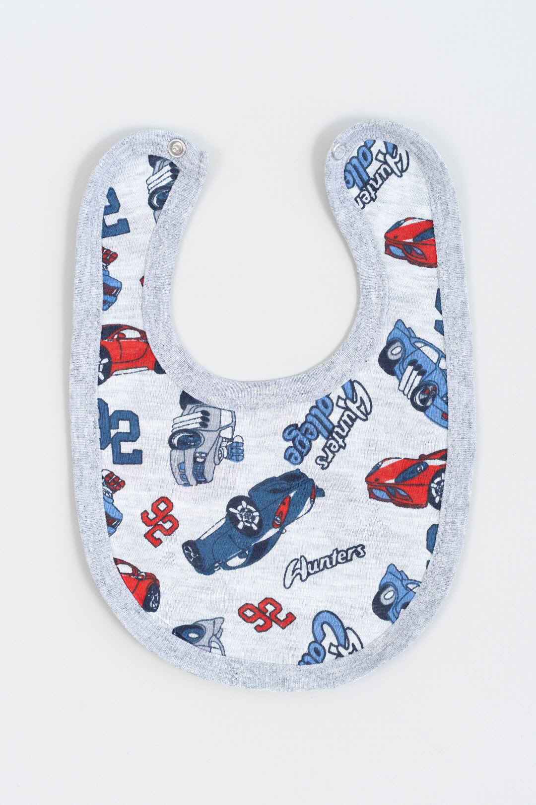 Слинявчик дитячий тонкий Машинки сірий кулір