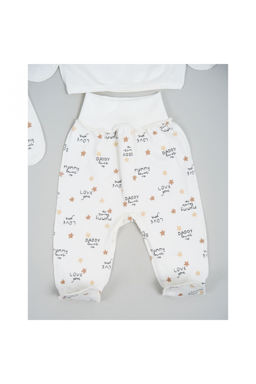 Комплект для новонароджених " Тато кохає мене" молочний начіс (футер)