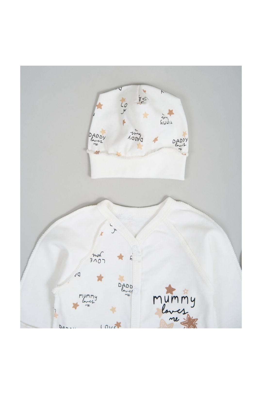 Комплект для новонароджених " Тато кохає мене" молочний начіс (футер)