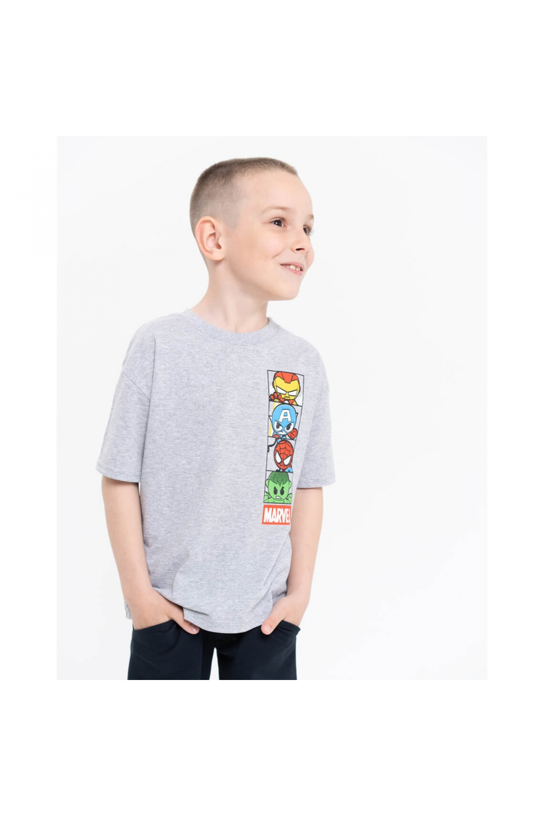 Футболка для хлопчика сірий кулір-двонитка