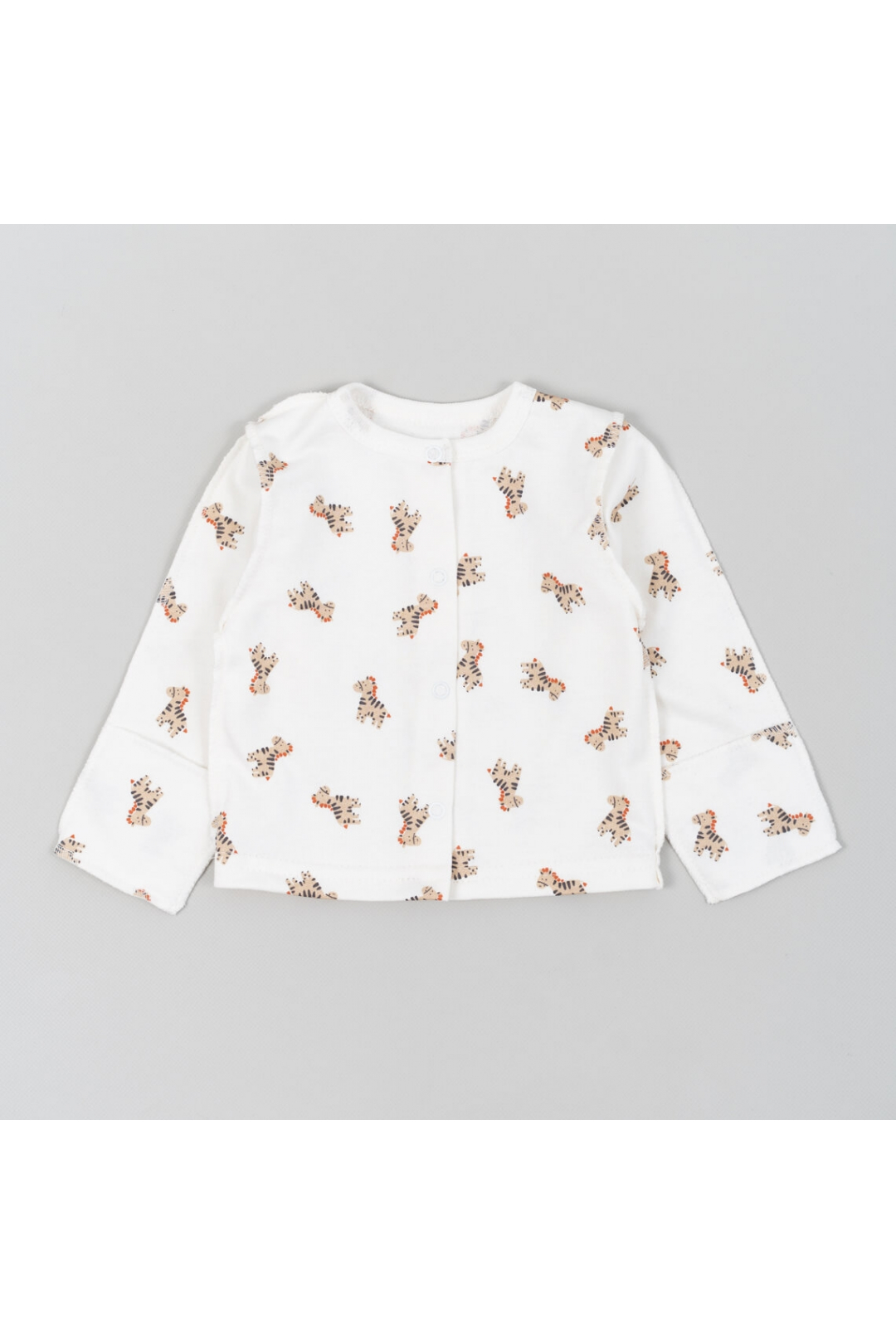 Кофтинка для новонароджених молочний Зебри начіс(футер)