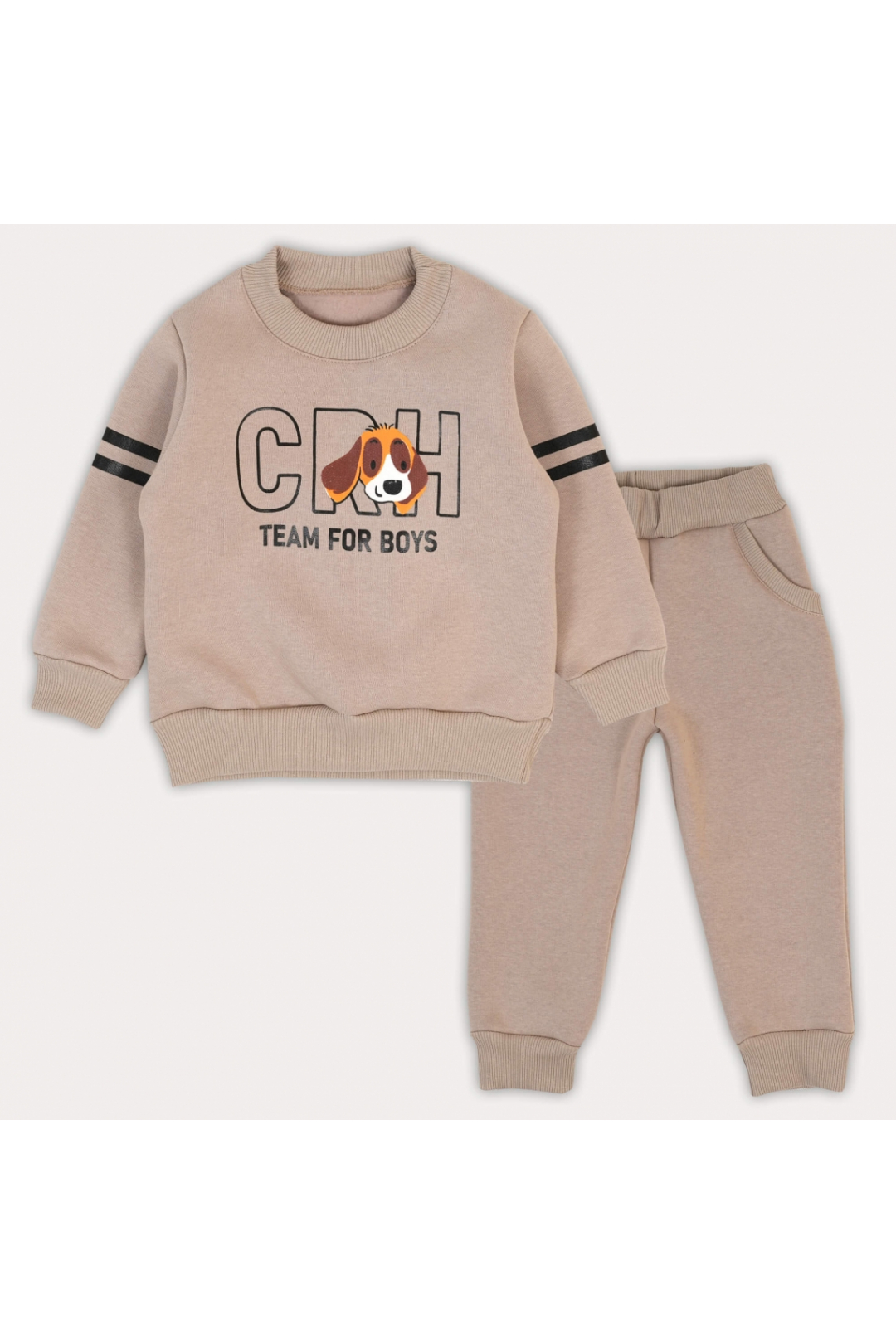 Костюм для хлопчика бежевий тринитка на флісі