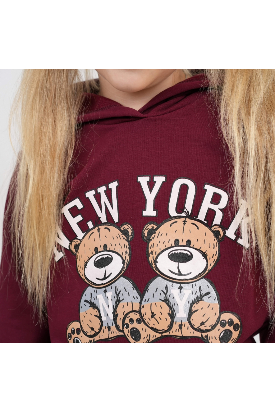 Костюм для дівчинки бордо двонитка