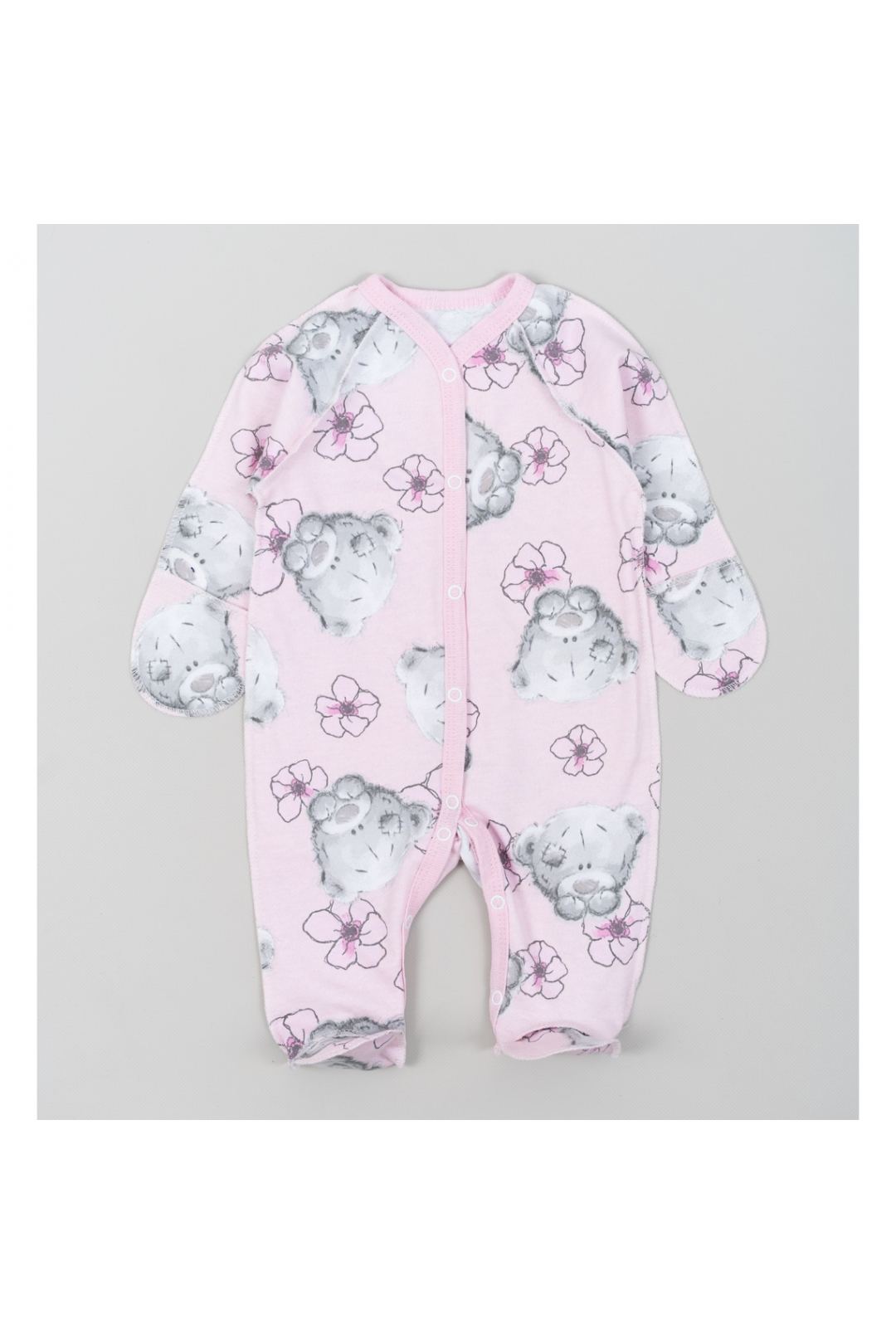 Сліп для новонароджених Teddy рожевий начіс (футер)