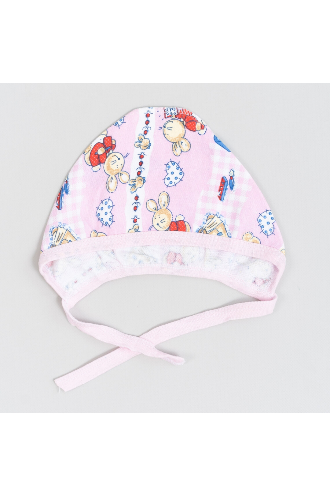 Чепчик для дівчинки Зайчик рожевий начіс
