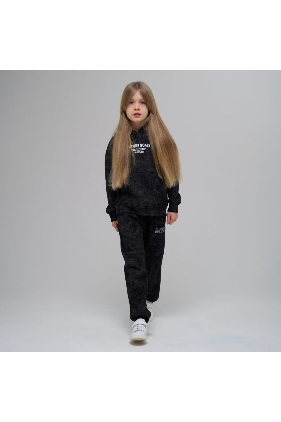 Костюм для дівчинки чорний тринитка на флісі