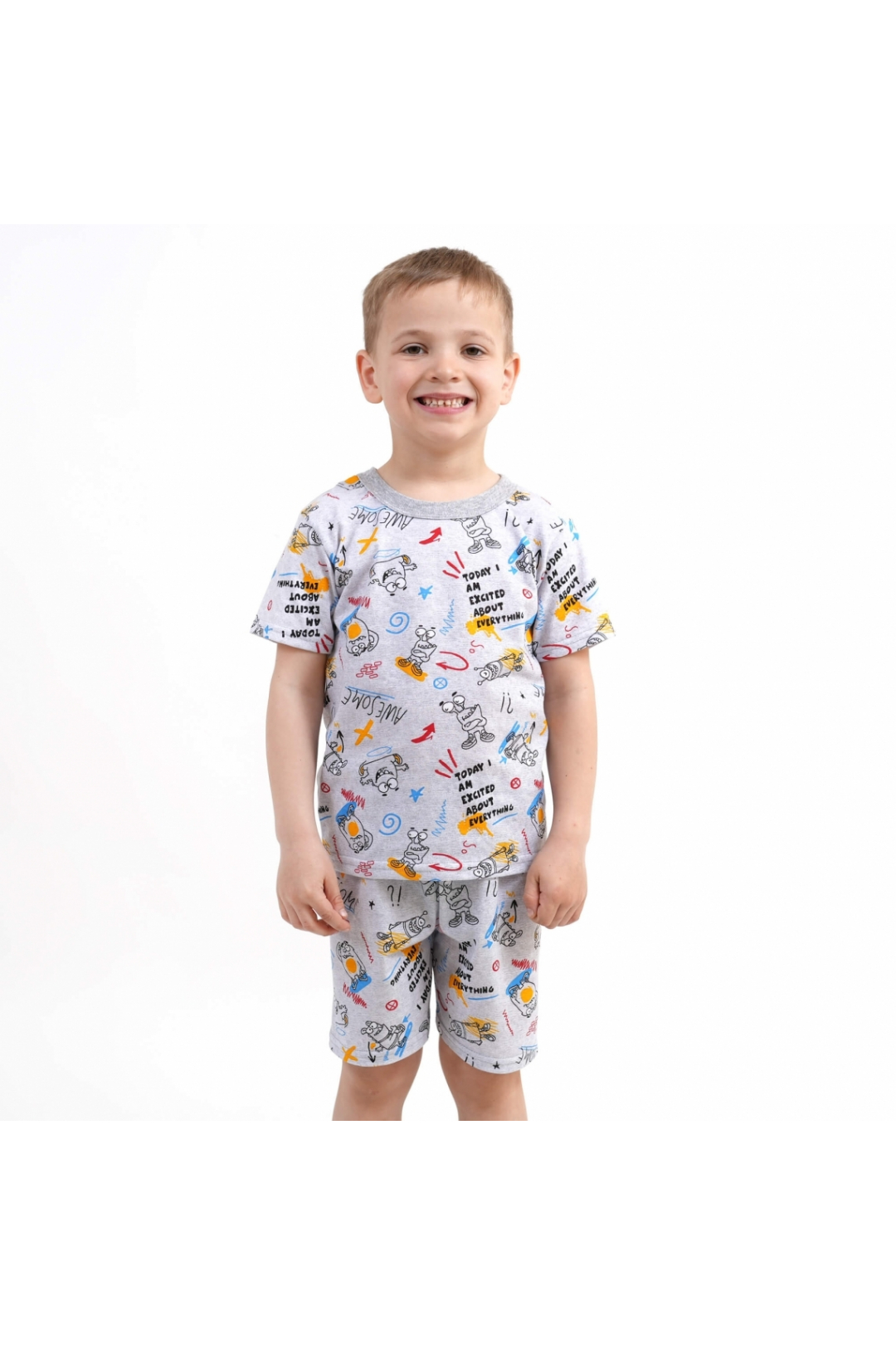 Піжама для хлопчика Монстрики сірий кулір