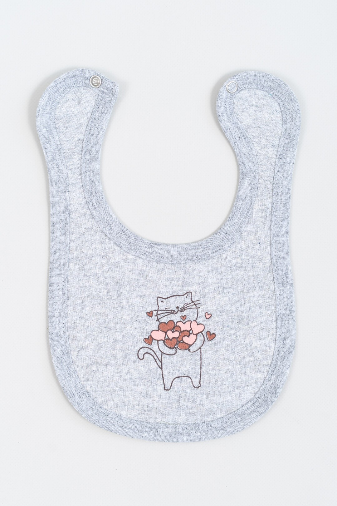 Слинявчик дитячий Котик сірий начіс (футер)