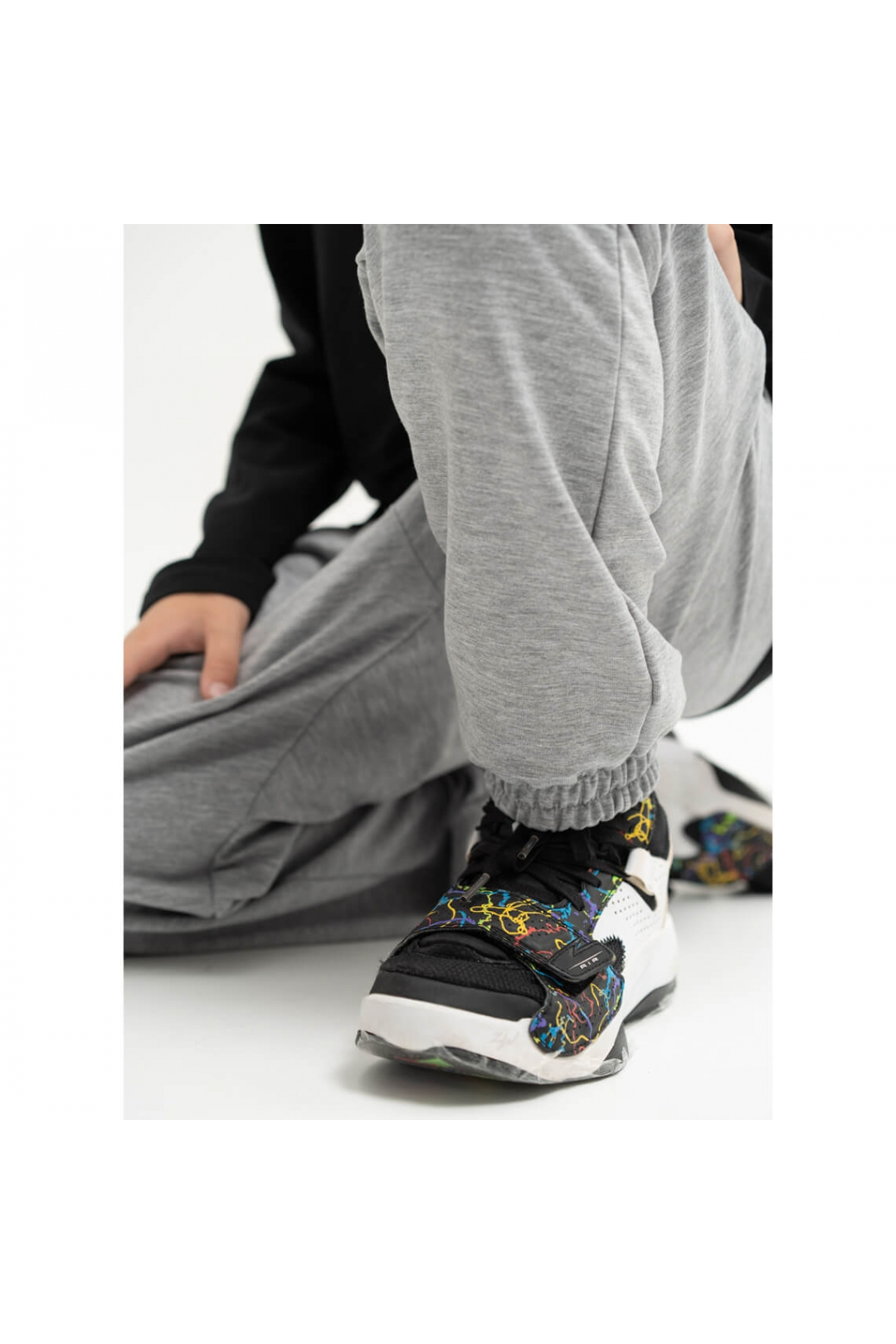 Джогери для хлопчика чорний двонитка