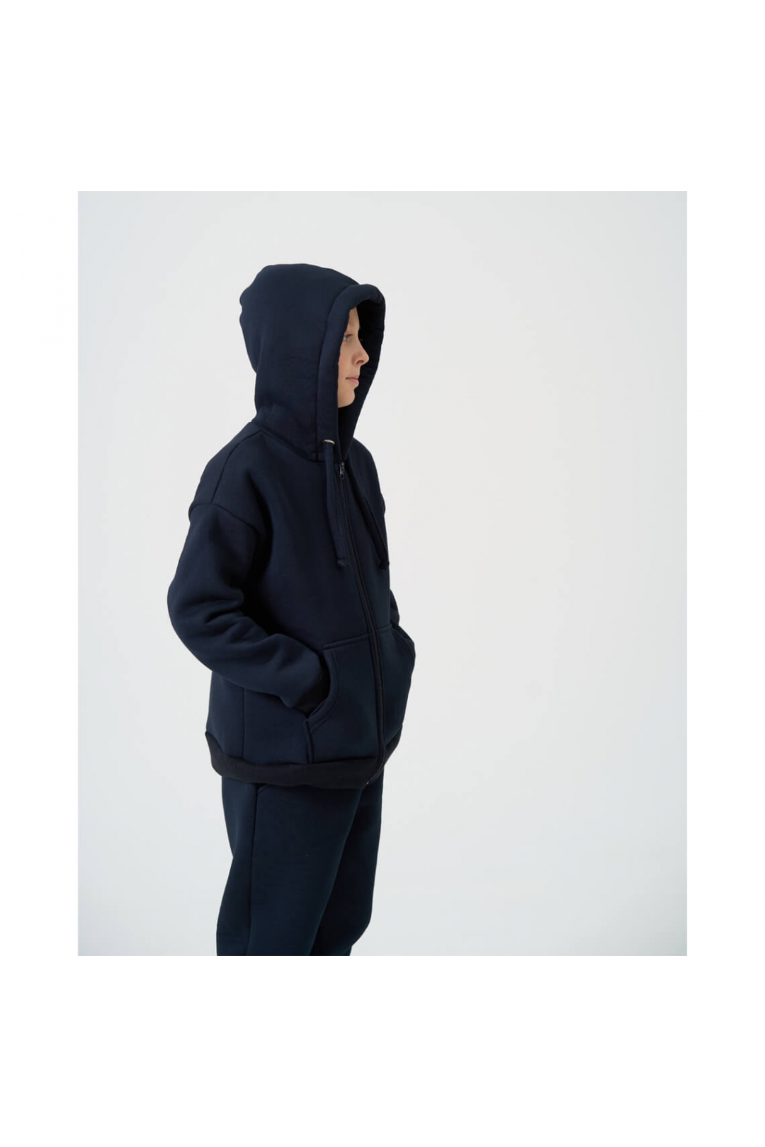 Костюм для хлопчика темно-синій тринитка на флісі