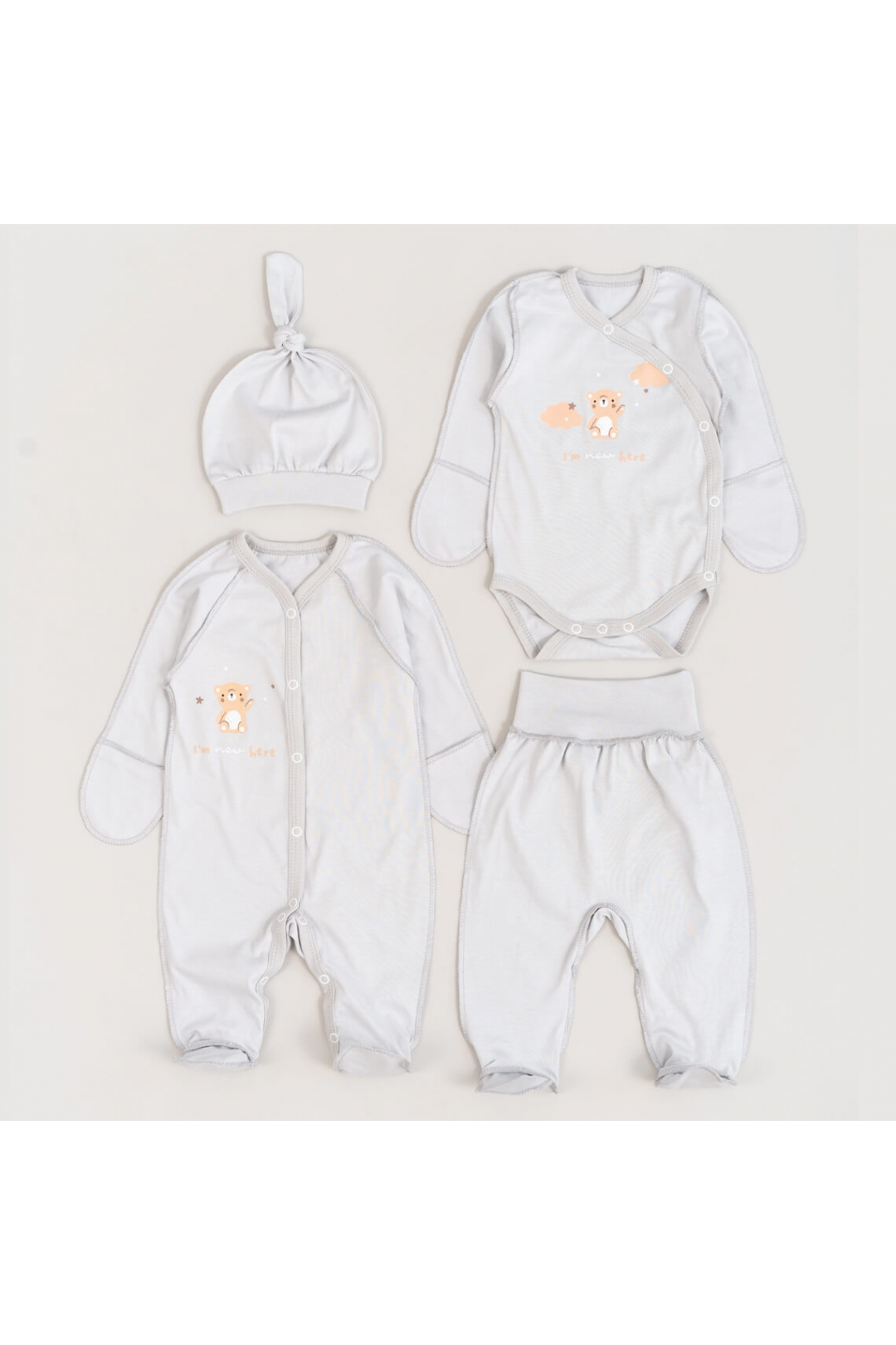 Комплект для новонароджених світло-сірий кулір