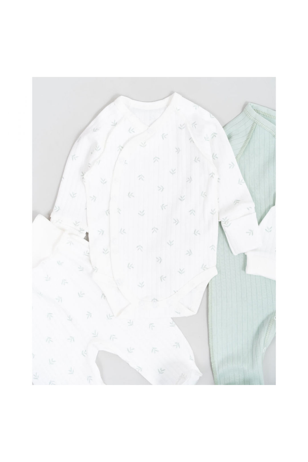 Комплект для новонароджених ментоловий інтерлок