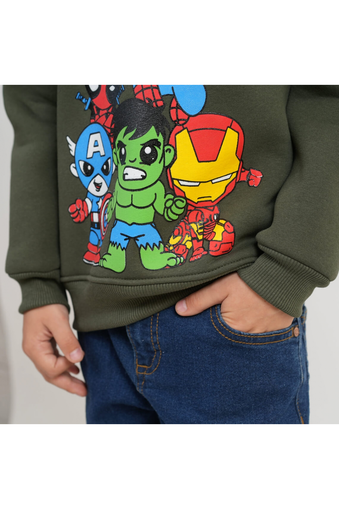 Худі для хлопчика хакі тринитка на флісі