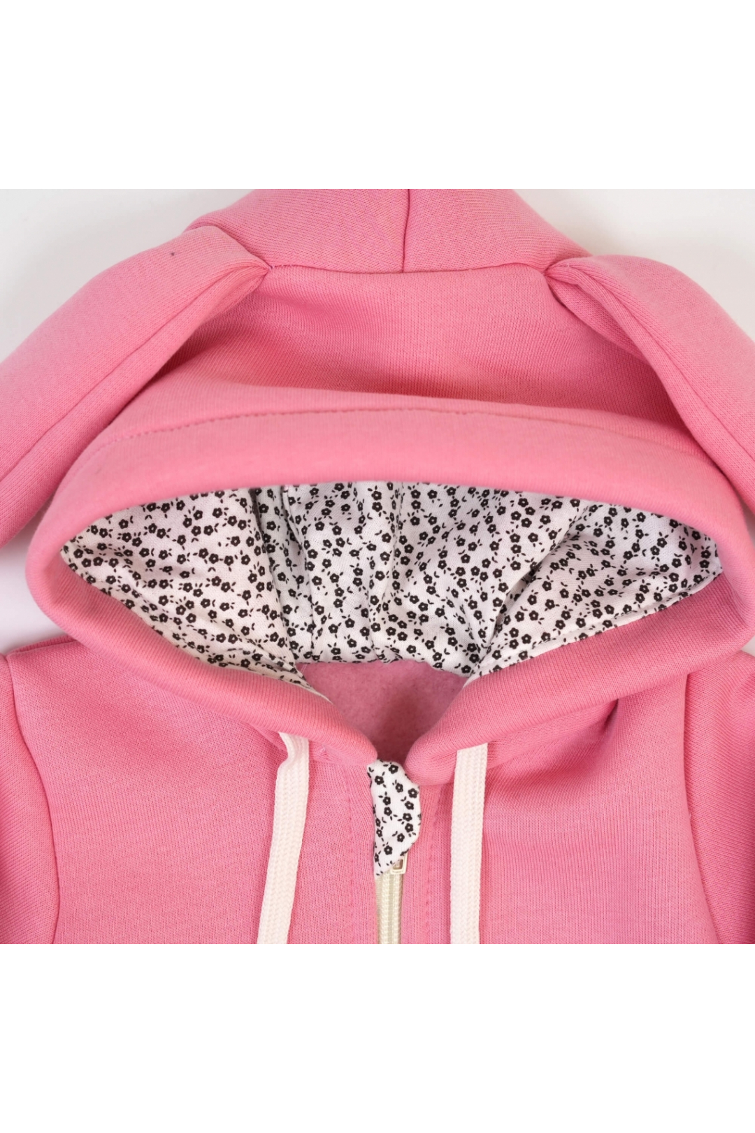 Комбінезон для малят рожевий Зайка тринитка на флісі