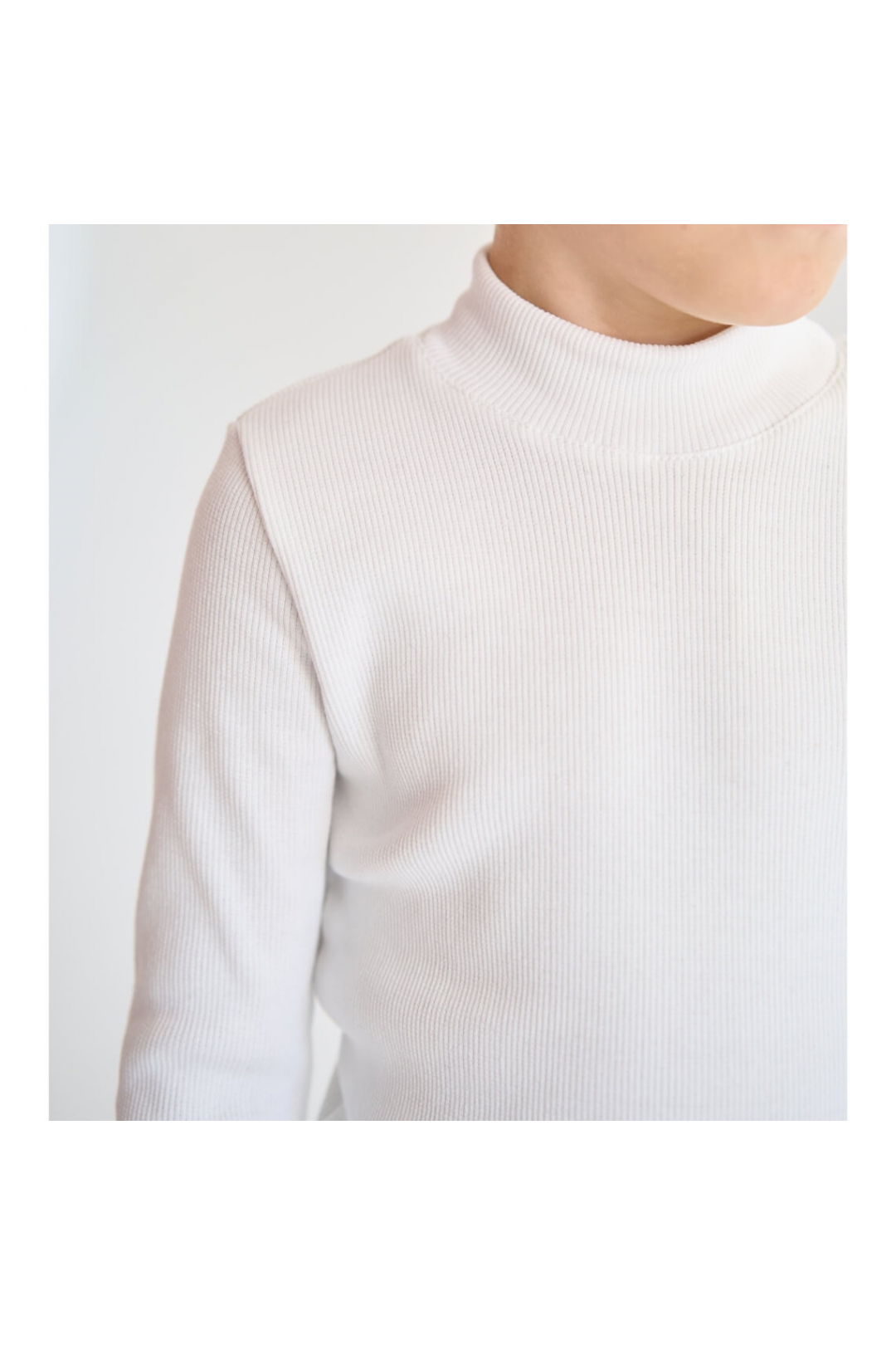 Гольф дитячий білий рубчик з начісом